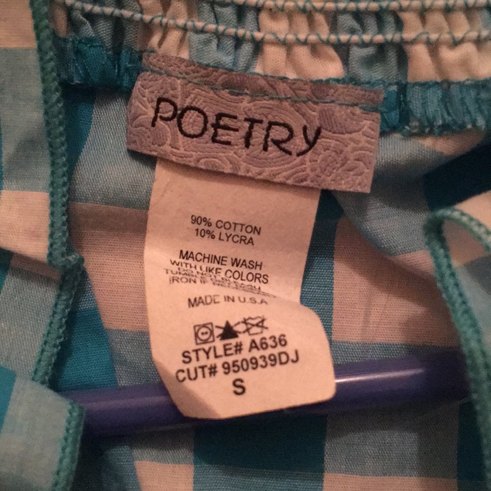Y2K Blue white checked Small Ruffle shrug by Poetry - Picture 2 of 3